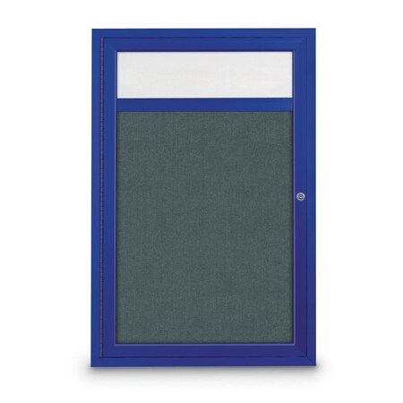 United Visual Products Slim Enclosed Corkboard, 30"x30", White Alum Frame/Cork UVEB3030-WHITE-CORK